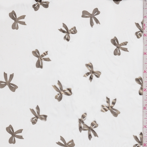 Ivory/Gold Bow Georgette