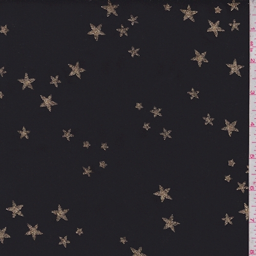 Black/Gold Sparkle Star Organza