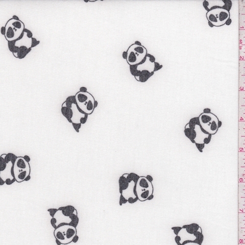 White Panda Brushed French Terry Knit