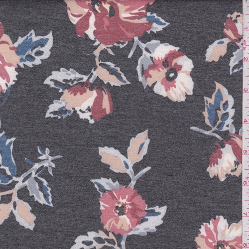 Heather Slate Multi Cosmo Brushed French Terry Knit