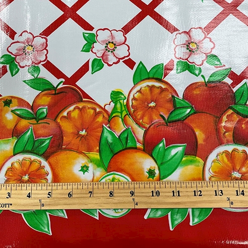 Red Fruit Lattice Oilcloth