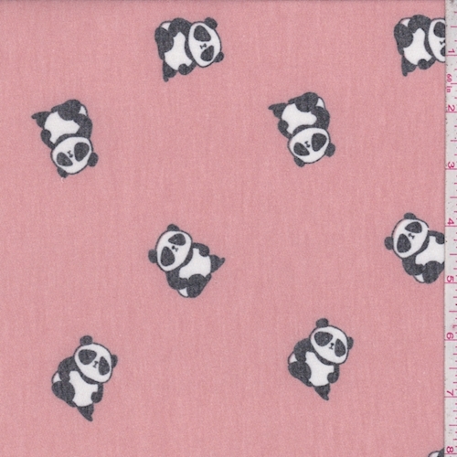 Heather Blush Panda Brushed French Terry Knit