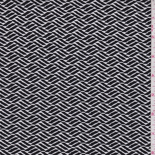 ITY Black/White Wicker Look Diamond Nylon Jersey Knit