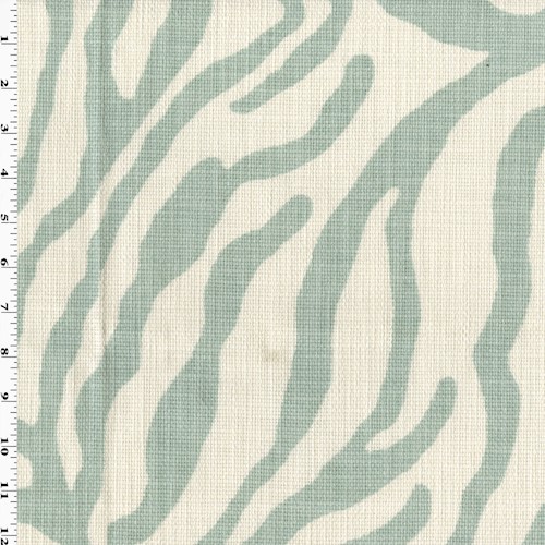 *6 3/8 YD PC--Sea Foam Green/Ivory Printed Basket Weave Home Decorating Fabric DFW1885-X
