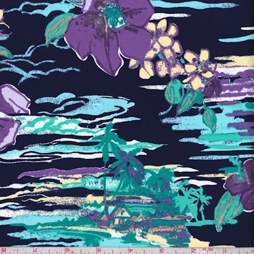 Navy/Purple/Jade Island Floral Swimwear