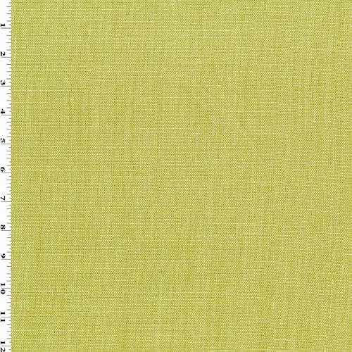 *2 1/2 YD PC--Citron Green Linen Slub Woven Home Decorating Fabric