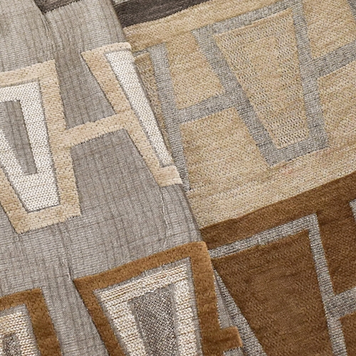 Brown/Multi Abstract Stripe Chenille Jacquard Decor Fabric