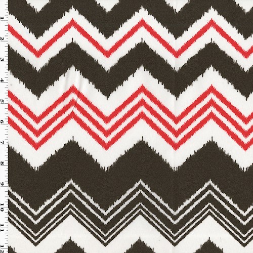 Red/Brown/White Premier Chevron Printed Woven Decor Fabric DFW60292