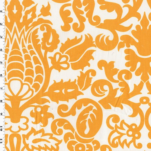 Yellow/White Premier Baroque Printed Twill Decor Fabric DFW60256