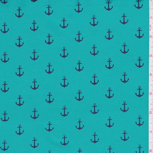 Teal/Navy Anchor Swimwear