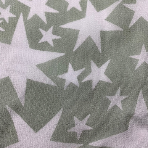 Sage/White Star Georgette