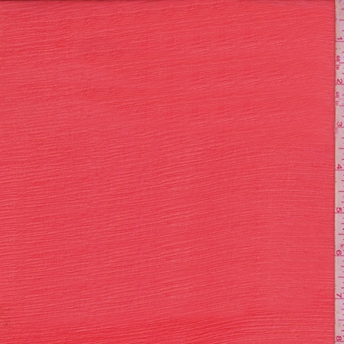 Bright Poppy Crinkled Silk Chiffon