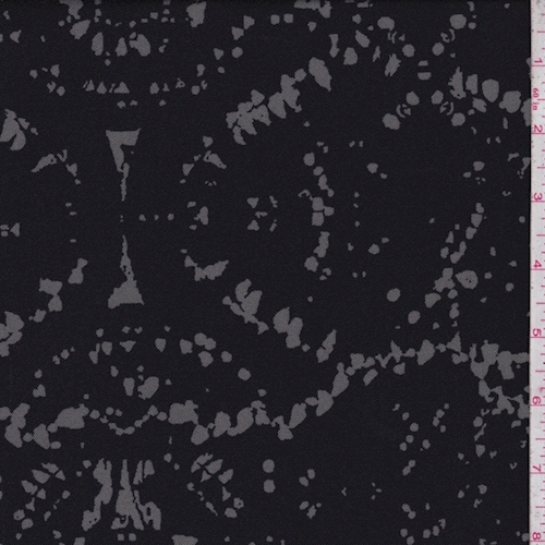 Black/Stone Splatter Print Gabardine