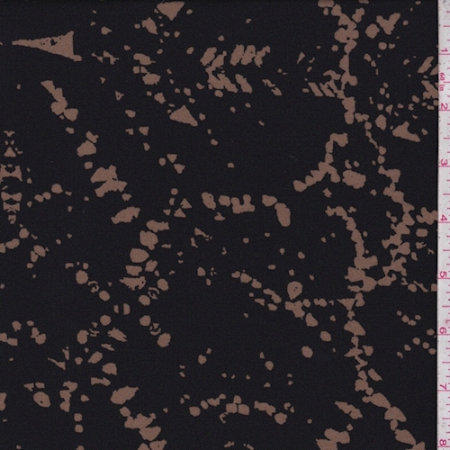 Black/Brown Splatter Print Gabardine