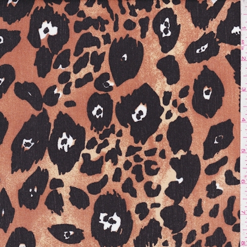 Brown/Black Ocelot Crinkled Gauze