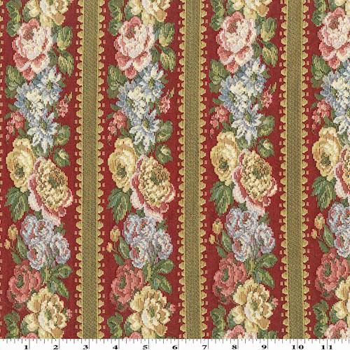 Red/Pink/Multi Floral Stripe Tapestry