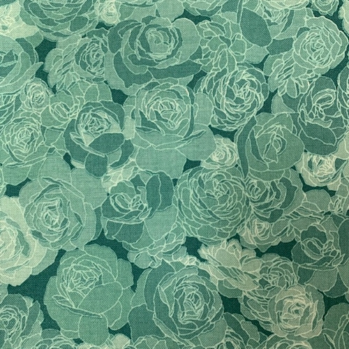 *4 YD PC--Teal "Soft Floral" Cotton