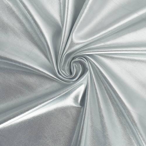 *2 1/2 YD PC--Metallic Silver Lame Print Tricot Knit