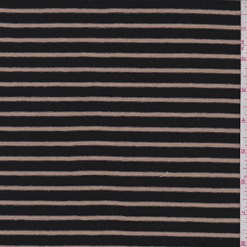*2 3/4 YD PC--Black/Cashew Stripe Jersey Knit