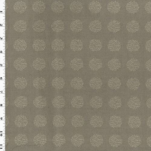 Taupe/Off-White Wool Blend Polka Dot Damask Decor Fabric DFW60175
