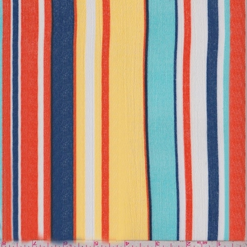 Orange/Ocean/Yellow Stripe Crinkled Gauze