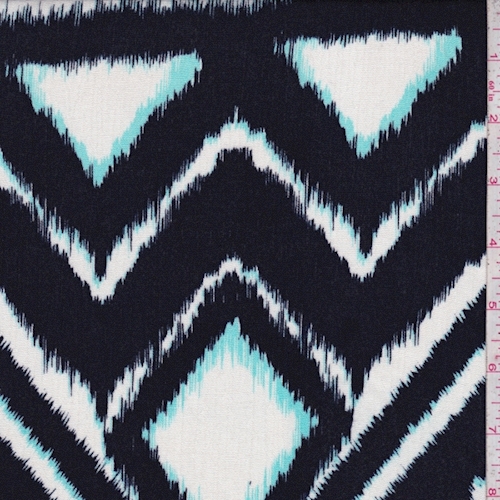 Dark Navy/White Ikat Crinkled Gauze