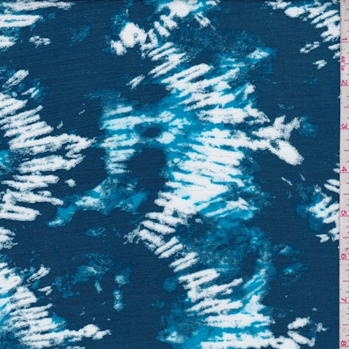 Dark Teal/Aqua Kaleidescope Crinkled Gauze