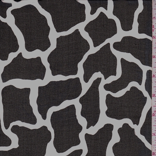 Black/White Giraffe Print Silk Chiffon