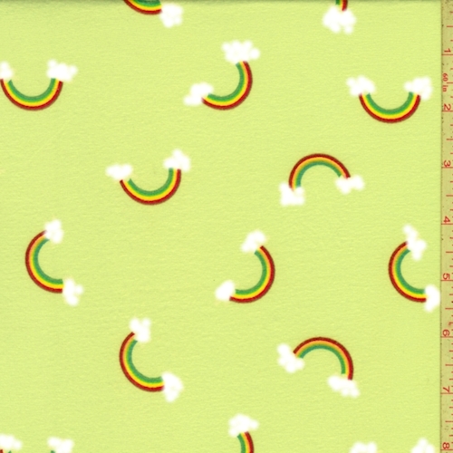 Neon Green Rainbow Double Brushed Jersey Knit