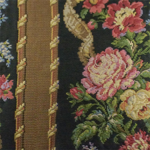 *4 YD PC--Black/Multi Texnova Floral Stripe Tapestry Home Decorating Fabric