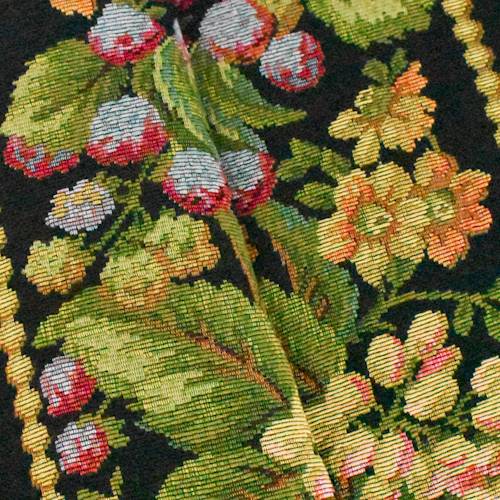 *3 YD PC--Black/Pink/Multi Strawberry Floral Tapestry Decor Fabric