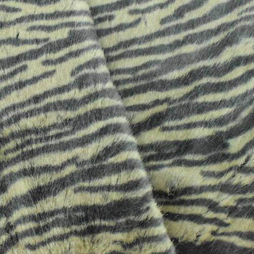 *3 YD PC--Beige/Black Tiger Printed Faux Fur