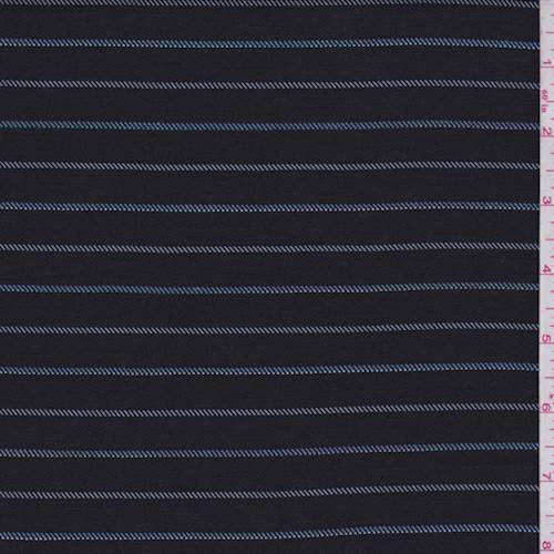*5 YD PC--Black/Blue/Mint Stripe Gabardine Twill