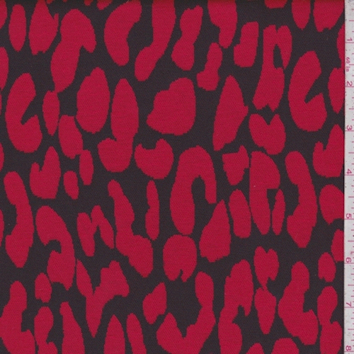 Cherry/Black Cheetah Jacquard Double Knit