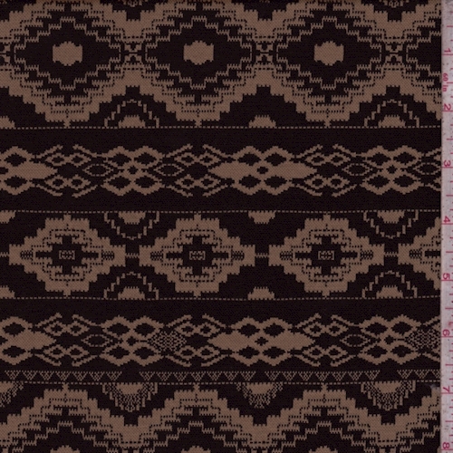 Black/Tan Aztec Stripe Jacquard Double Knit