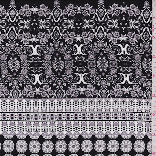 Onyx/White/Dove Deco Stripe Rayon Challis