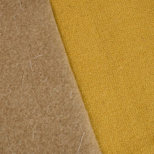 *1 7/8 YD PC--Golden Yellow/Brown Double Woven Wool Blend Jacketing