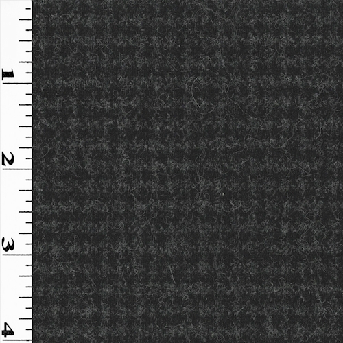 *2 YD PC--Black/Deep Gray Wool Blend Houndstooth Brushed Suiting