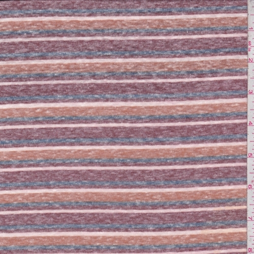 Redwood/Harvest/Ink Stripe Slub Jersey Knit