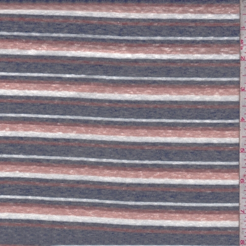 Ink/Clay/Brick Stripe Slub Jersey Knit