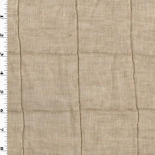 *6 7/8 YD PC -- Natural Beige Sheer Grid Textured Drapery Fabric DFW2083-X