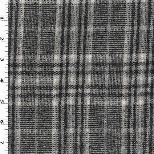 *10 1/8 YD PC--Black/White Wool Blend Plaid Jacketing DFWAP0002264