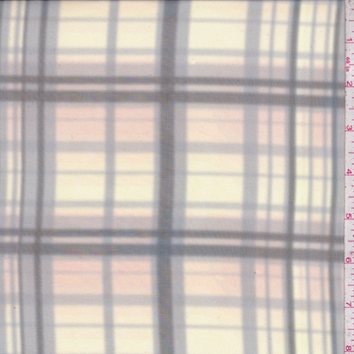 Citron/Black/Pewter Plaid Organza