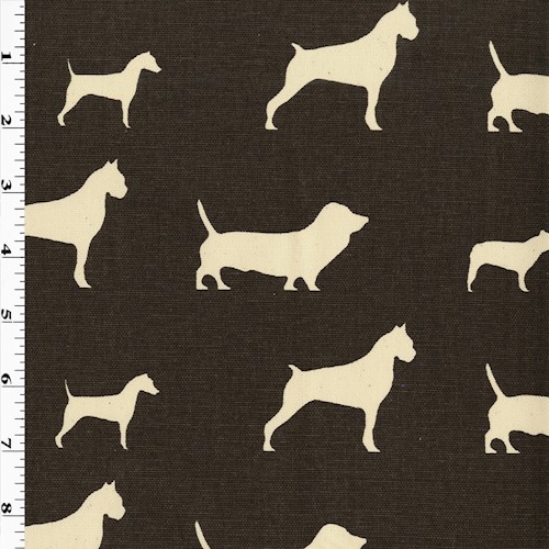 Brown/Beige Dog Printed Canvas Home Decorating Fabric DFW60306