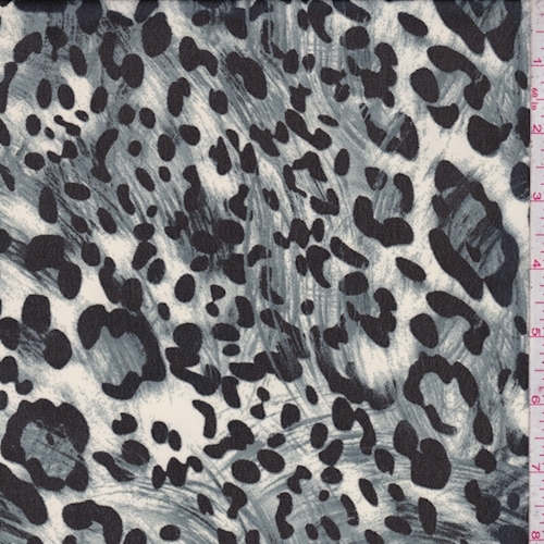 Ivory/Slate/Black Jaguar Georgette