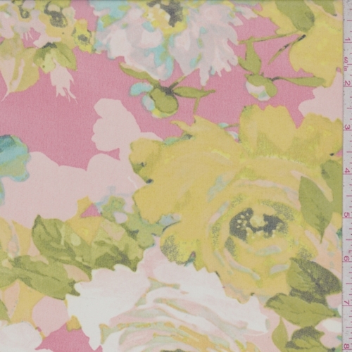 Peach/Yellow Floral Georgette