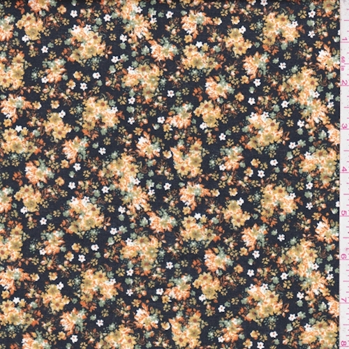 Black/Harvest Floral Cluster Print Cotton