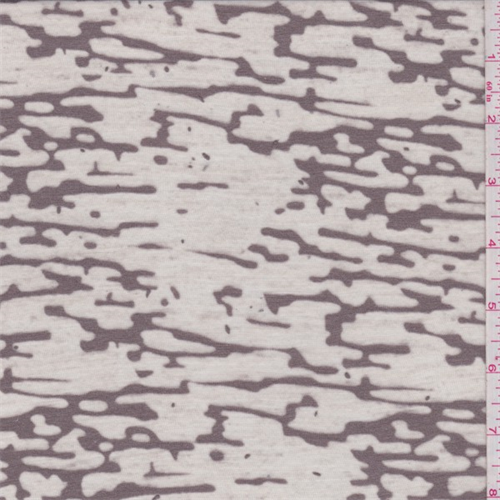 *1 3/4 YD PC--Cocoa Brown Camo Burnout T-Shirt Knit