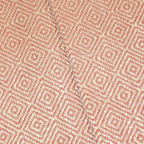 Peach Coral/Beige Diamond Woven Home Decorating Fabric DFW59388