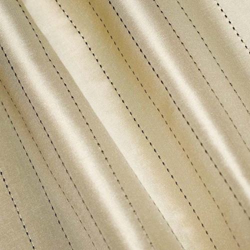 Pearl Beige/Taupe Silk Stich Stripe Taffeta Decor Fabric DFW60387